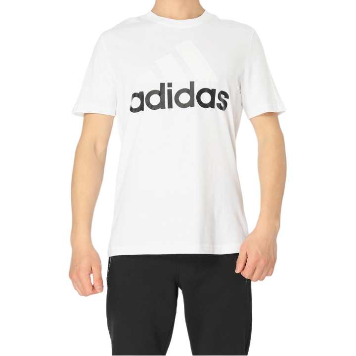 Adidas Adidas T Shirts Men's White Crew Neck Moderate Straight Fit