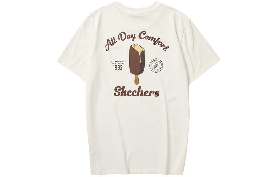Skechers T Shirt Unisex Marshmallow White