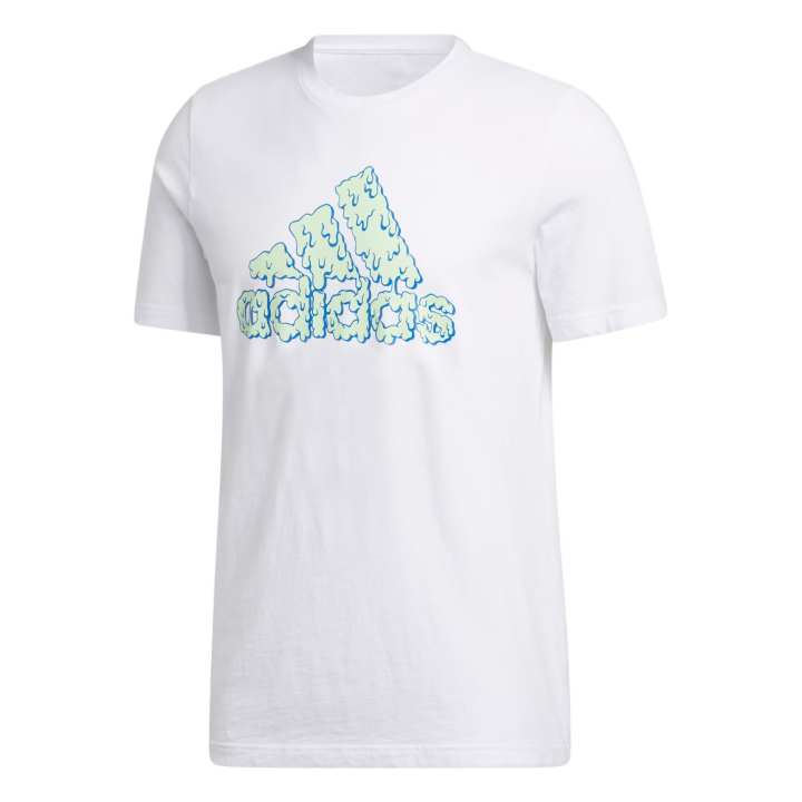 Adidas Adidas T Shirts Men's White Crew Neck Moderate Straight Fit