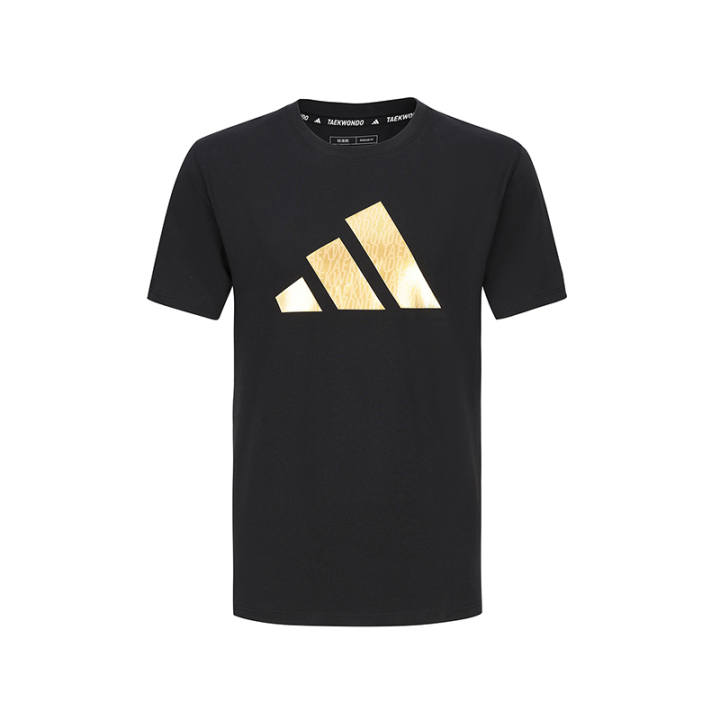 Adidas Adidas Cotton T Shirt Unisex Black Gold