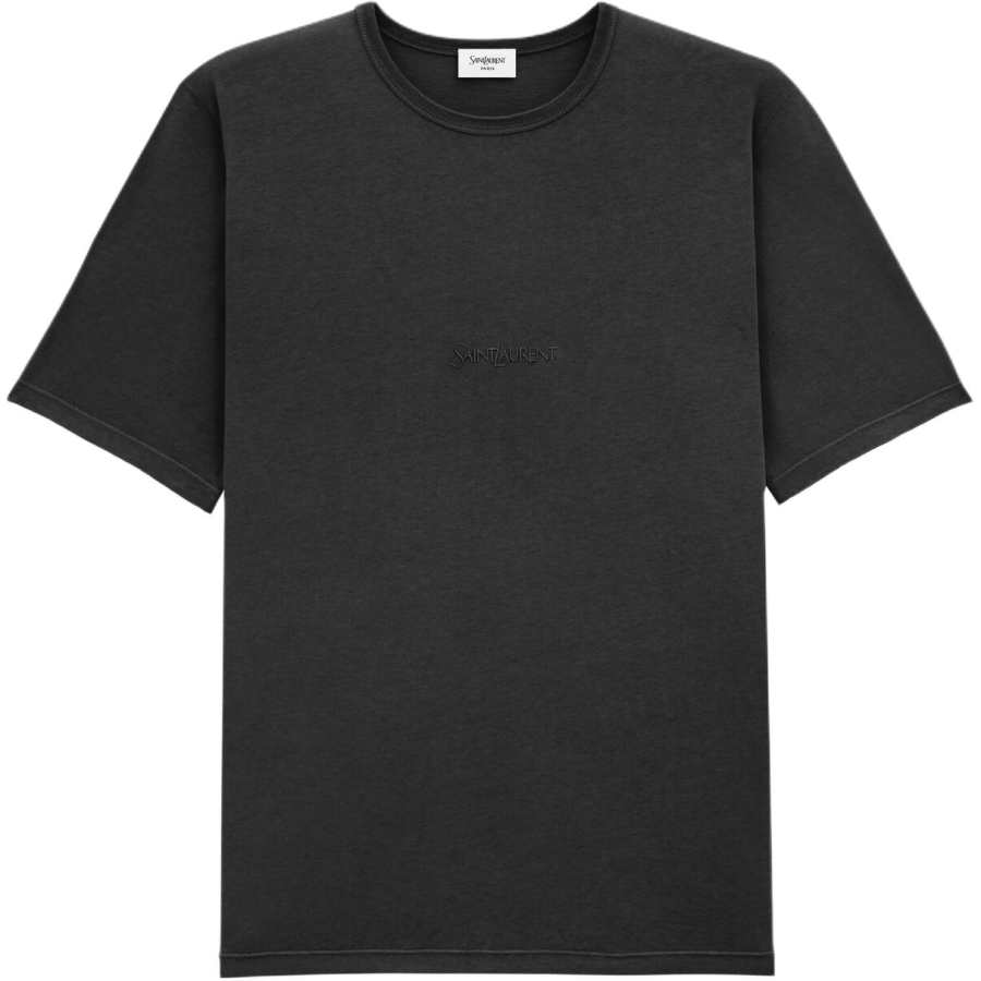 SAINT LAURENT Logo Embroidered Crewneck T Shirt