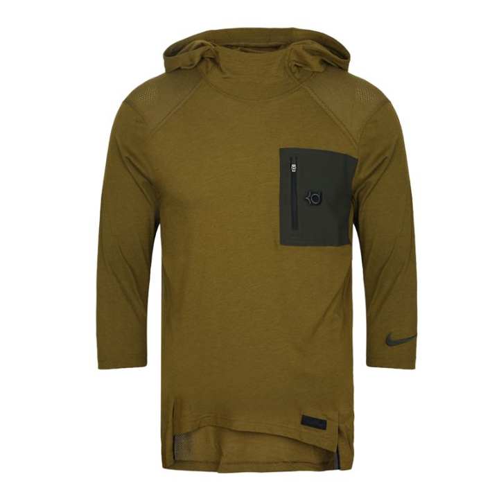 Nike Nike T Shirts Men's Green Hooded Moderate