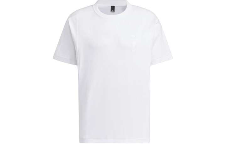 Adidas Adidas T Shirts Men's White Crew Neck Moderate Straight Fit