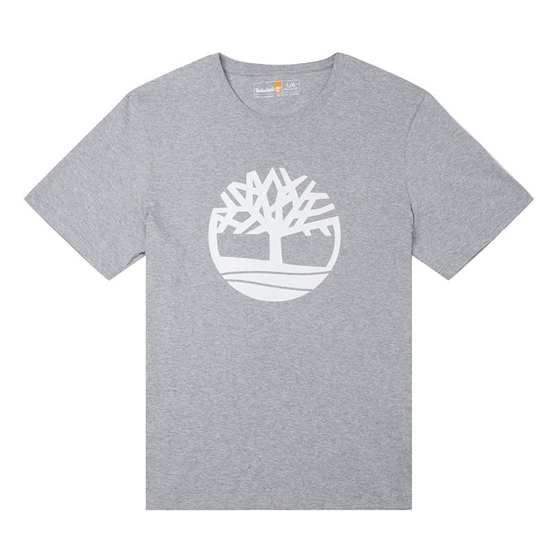 Timberland T Shirts Men's Gray Crew Neck Moderate