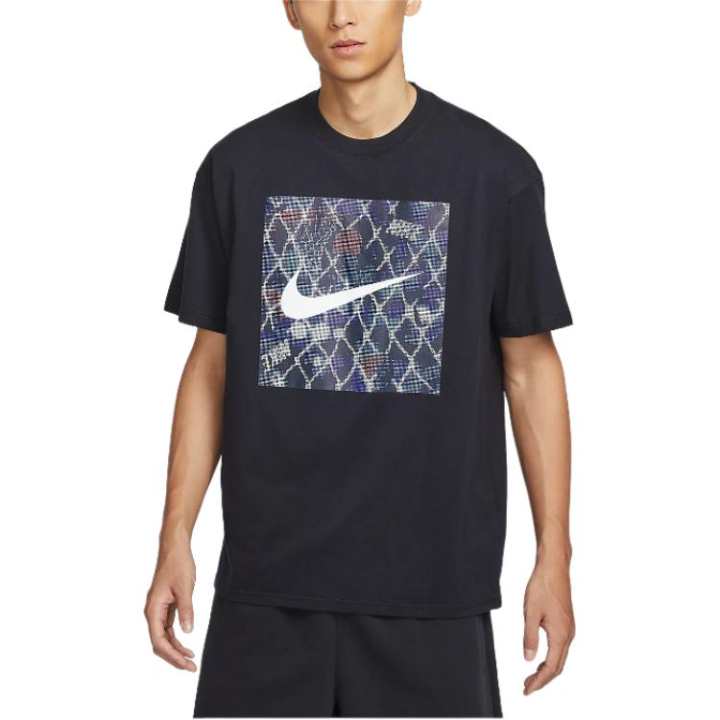 Nike Nike T Shirts Men's Black Crew Neck Moderate Straight Fit