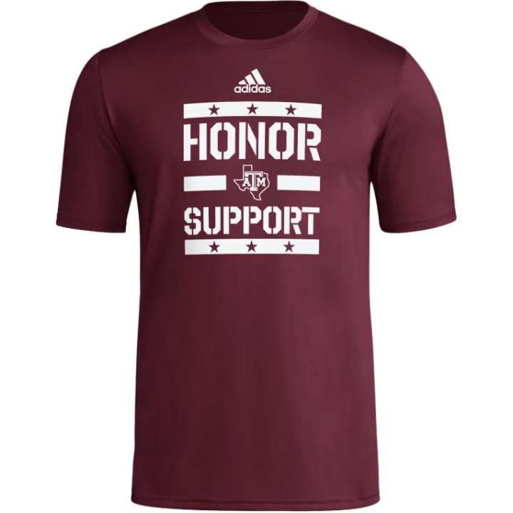 Adidas Adidas Free Shipping With AdiClub Texas A&M Aggies Short Sleeve Pre-Game Tee