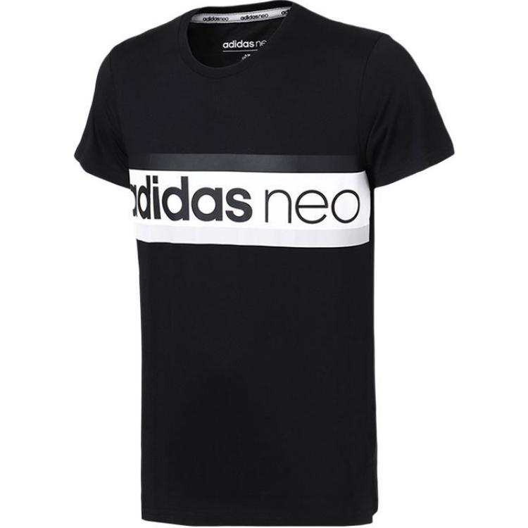 Adidas Neo T Shirts Men's Black Crew Neck Moderate Straight Fit