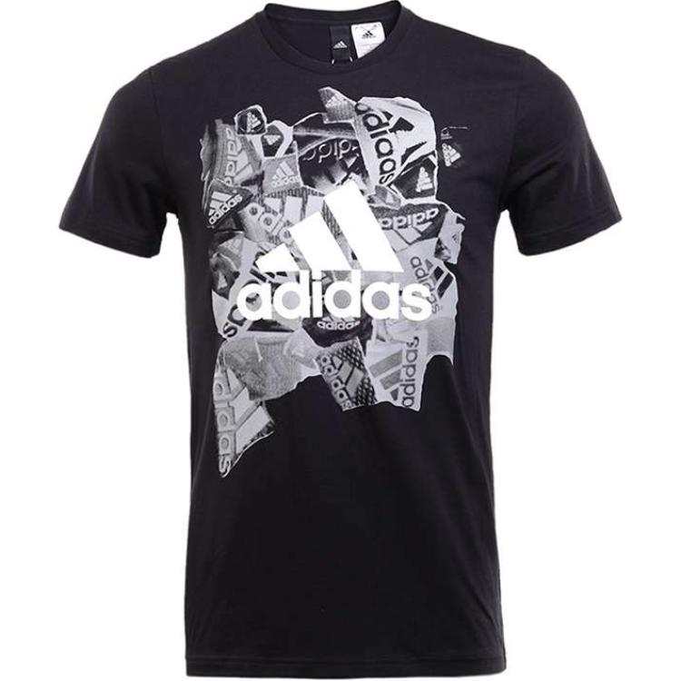 Adidas Adidas T Shirts Men's Black Crew Neck Moderate