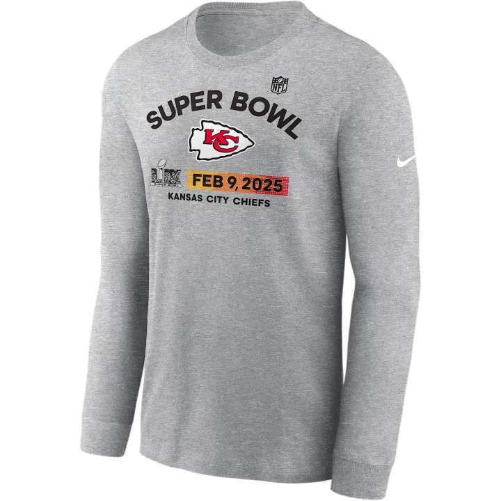 Nike Nike NFL Kansas City Chiefs Super Bowl LIX T Shirt Men's Dark Gray Mixed Color