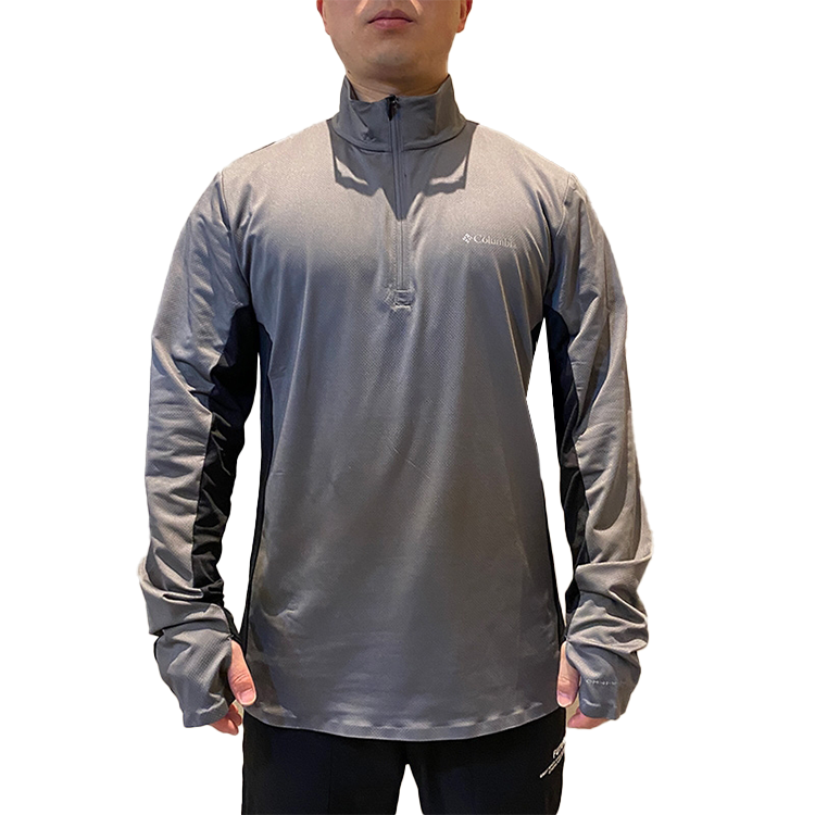 Columbia T Shirts Men's Gray 023 Stand Collar Moderate Straight Fit