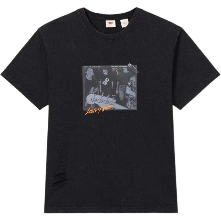 Levis Levis T Shirts Men's Black Crew Neck Moderate