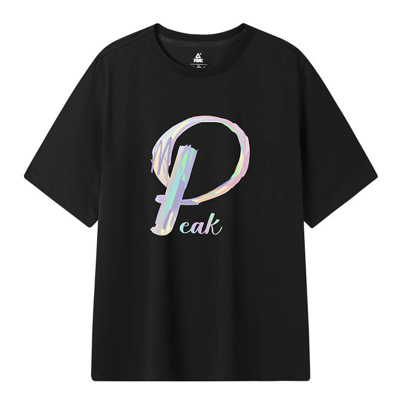 PEAK T Shirt, Cotton T Cooling Summer Unisex Black