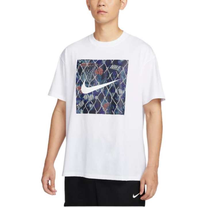 Nike Nike T Shirts Men's White Crew Neck Moderate Straight Fit