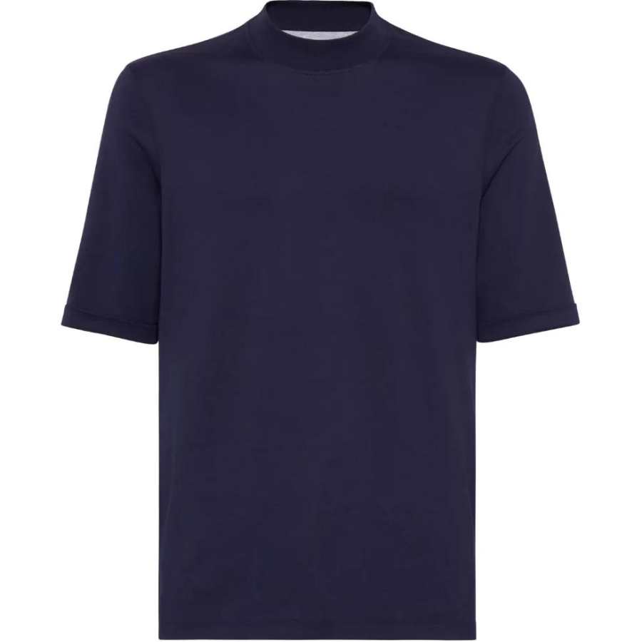 Brunello Cucinelli Jersey Mock Neck T Shirt
