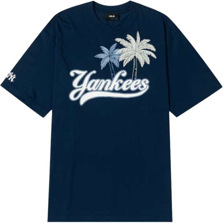 MLB MLB T Shirts Unisex Navy Blue Crew Neck Moderate