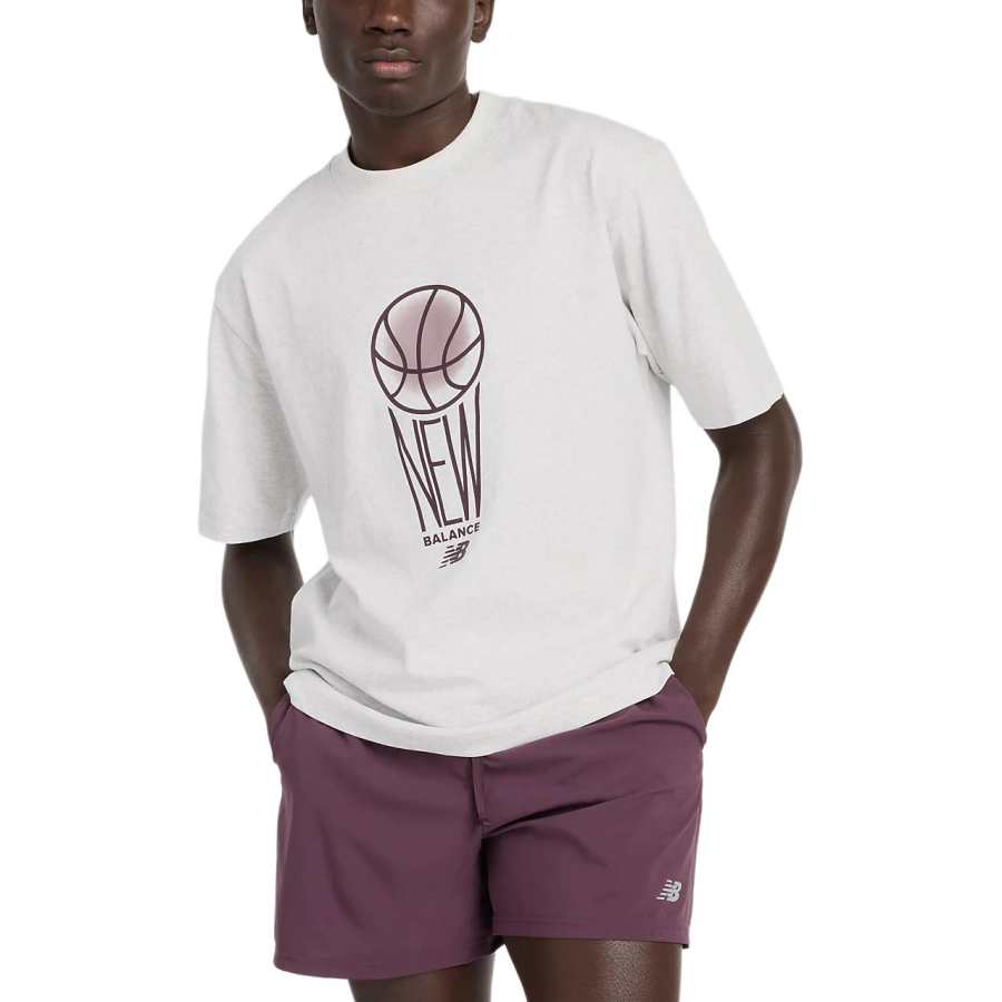 New Balance New Balance Hoops Graphic FW24 T Shirt Men's Ash Heather