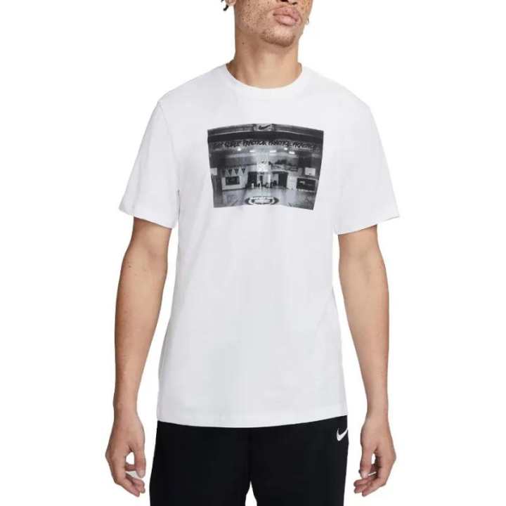 Nike Nike T Shirts Men's White Crew Neck Moderate Straight Fit