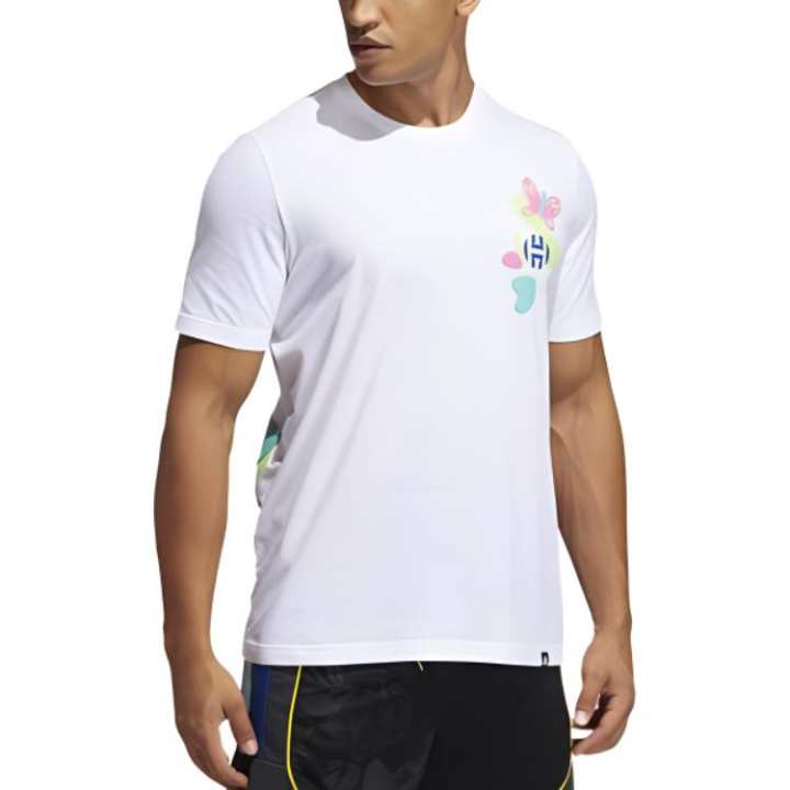 Adidas Adidas T Shirts Men's White Crew Neck Moderate Straight Fit