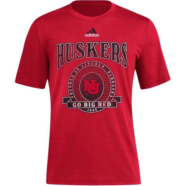 Adidas Adidas Free Shipping With AdiClub University Of Nebraska Cornhuskers Short Sleeve Tee