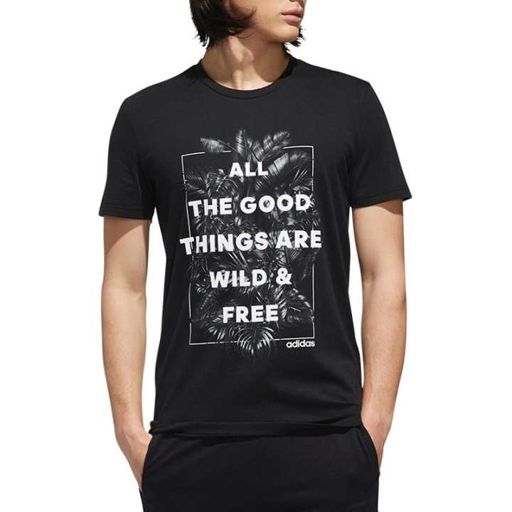 Adidas Adidas T Shirts Men's Black Crew Neck Moderate