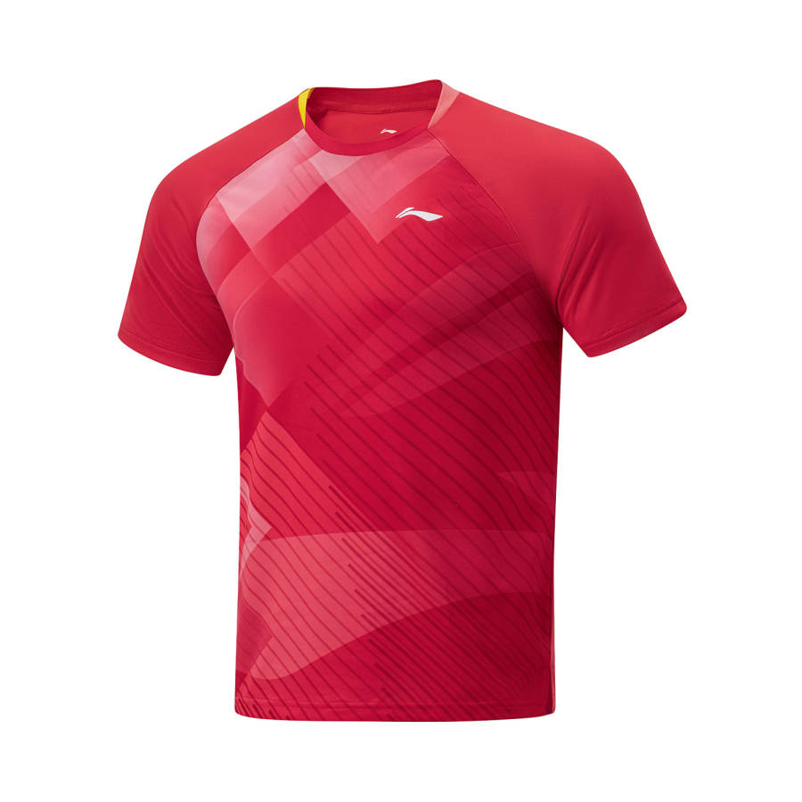 Li-Ning Li Ning Table Tennis Collection T Shirt Unisex Total Cherry Red