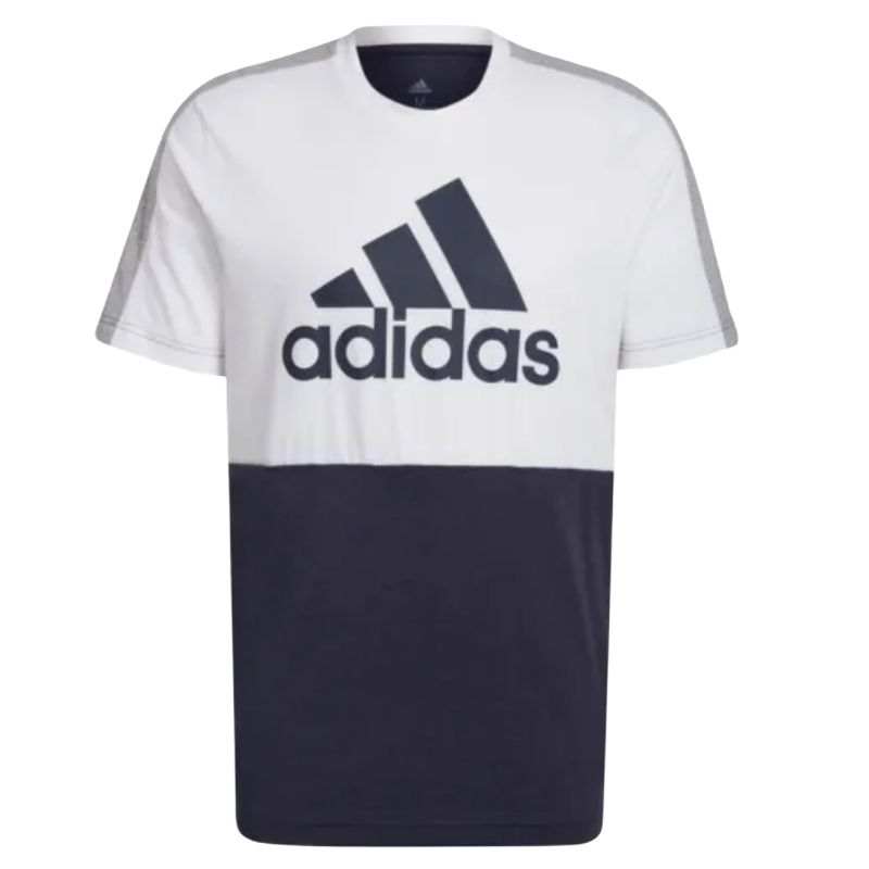 Adidas Adidas Top Colourblock Cotton Logo T Shirt Men's White/Legend Ink