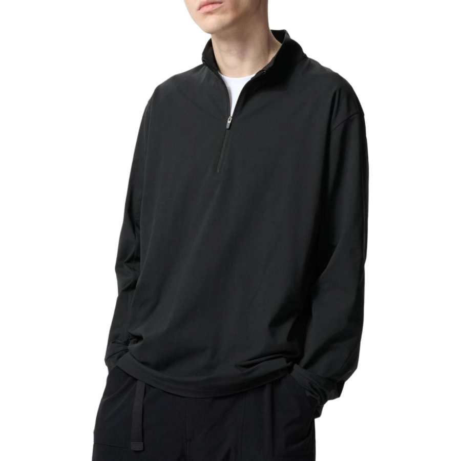 UNIQLO T Shirts Unisex Black Stand Collar