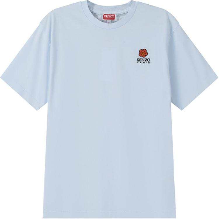 KENZO T Shirts Men's Light Blue Crew Neck Moderate Straight Fit