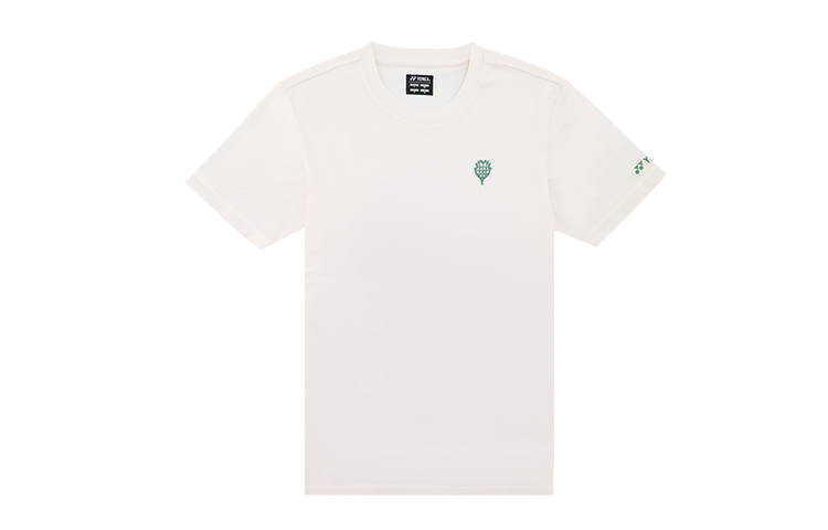 YONEX T Shirts Men's Ecru Crew Neck Moderate Straight Fit
