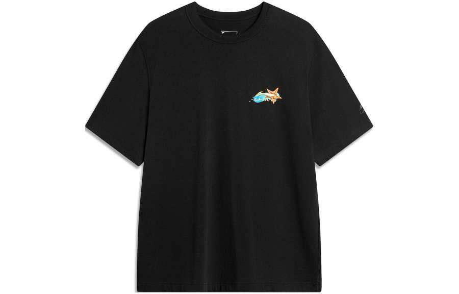 Li-Ning Li Ning Sports Trendy Collection T Shirt Men's Black Blue Print Combination