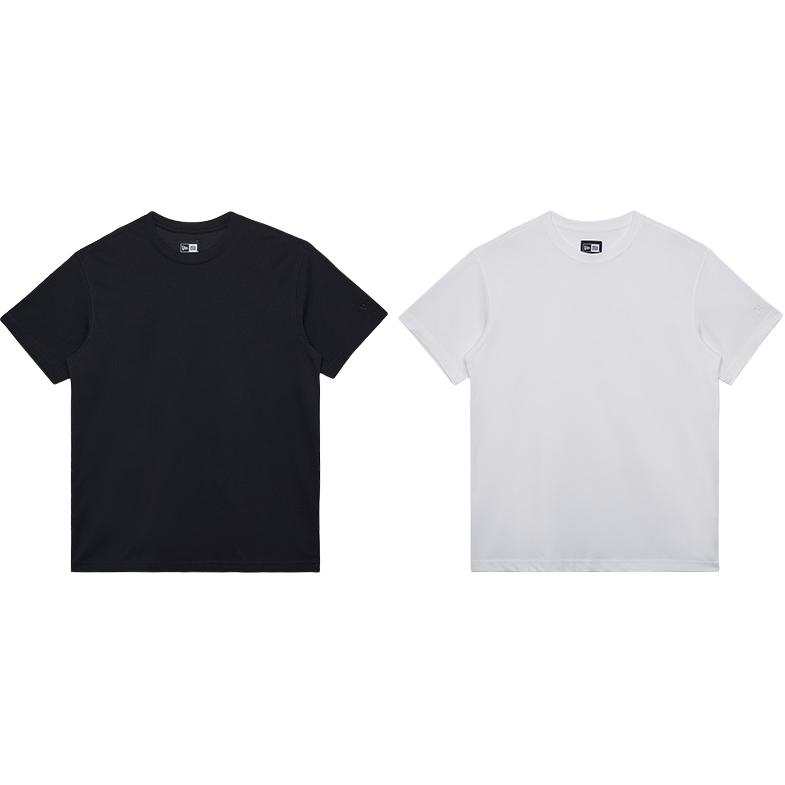 New Era T Shirts Men's White+Black Crew Neck