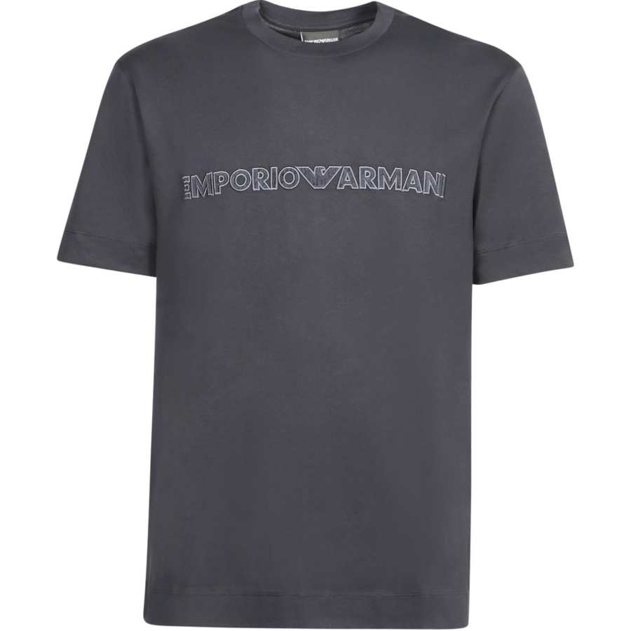EMPORIO ARMANI Logo Embroidered Crewneck T Shirt