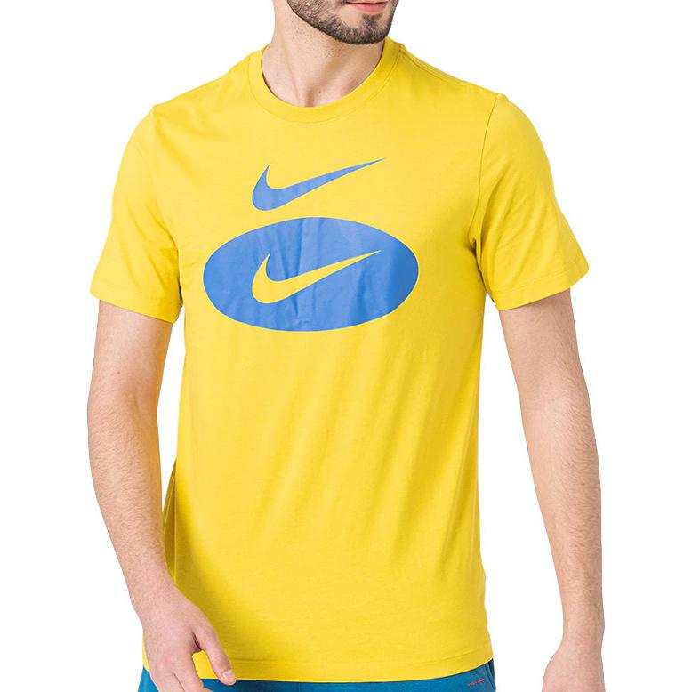 Nike Nike T Shirts Men's Yellow Crew Neck Moderate Straight Fit