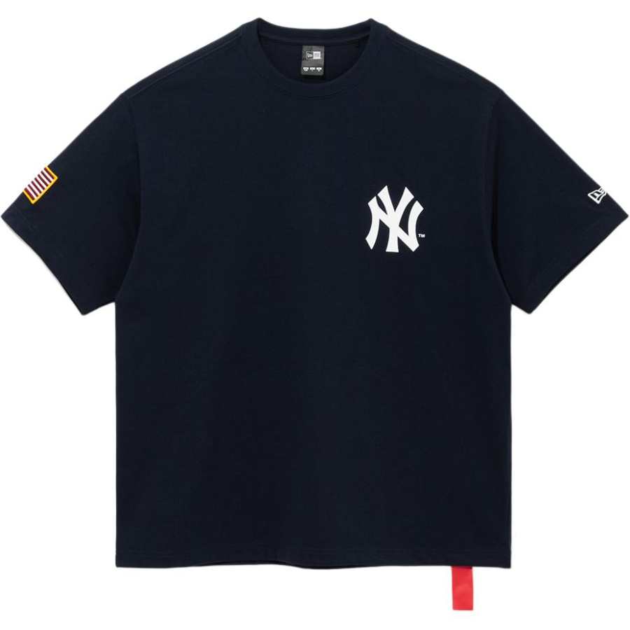 New Era x MLB T Shirt Couple, Trendy And Versatile Unisex Marine Blue