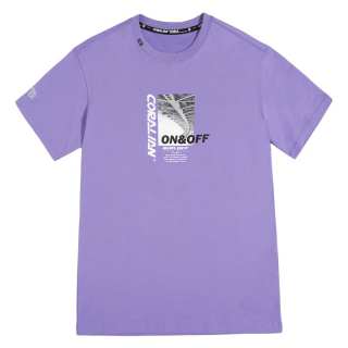 CORALIAN T Shirts Unisex Purple Crew Neck Moderate Straight Fit