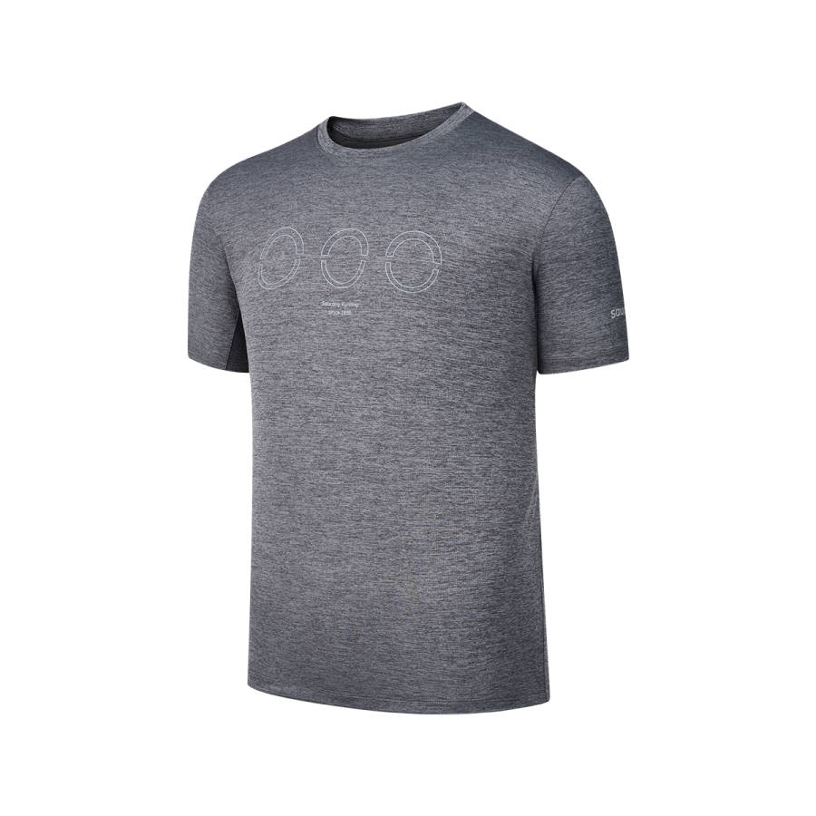 Saucony Running T Shirt Men's Black Heather Gray