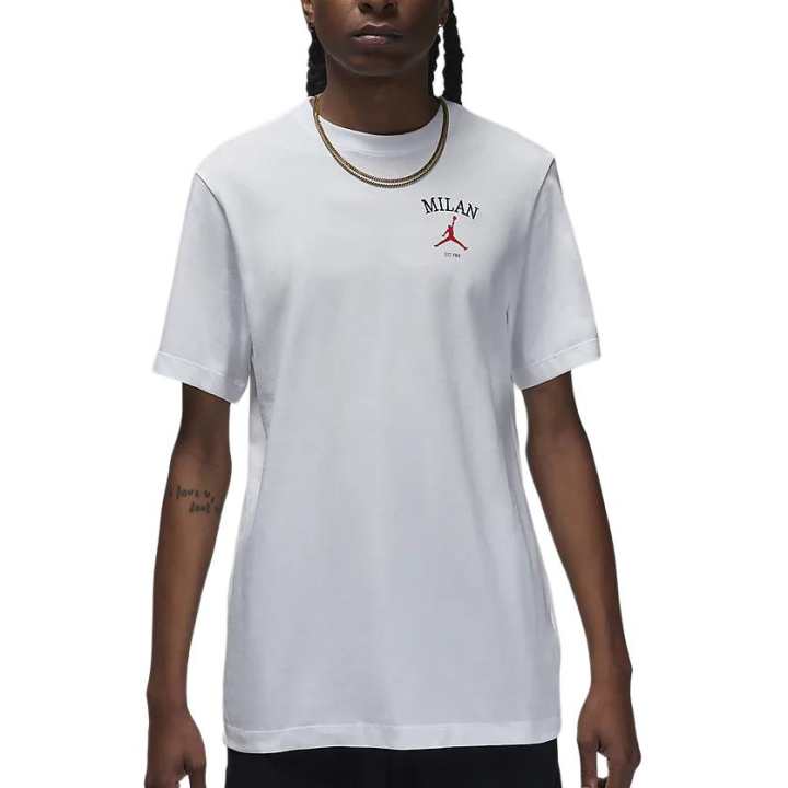 Jordan Jordan T Shirts Men's White Crew Neck Moderate Straight Fit