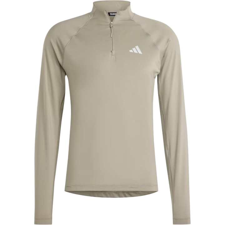 Adidas Adidas Gym+ Training 1/4 Zip Long Sleeve Tee T Shirt Men's Pebble