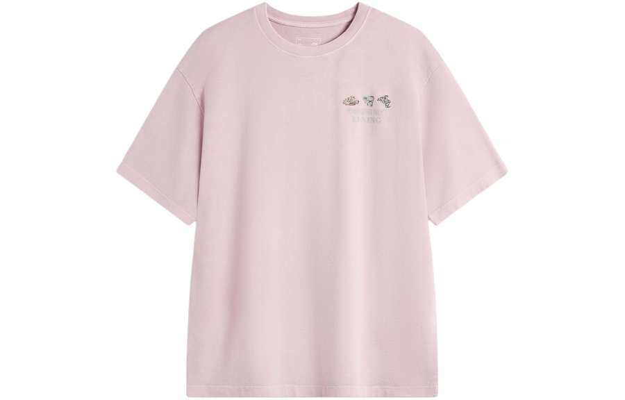 Li-Ning Li Ning Sports Fashion Collection Short Sleeved T Shirts Men's Light Blush Pink
