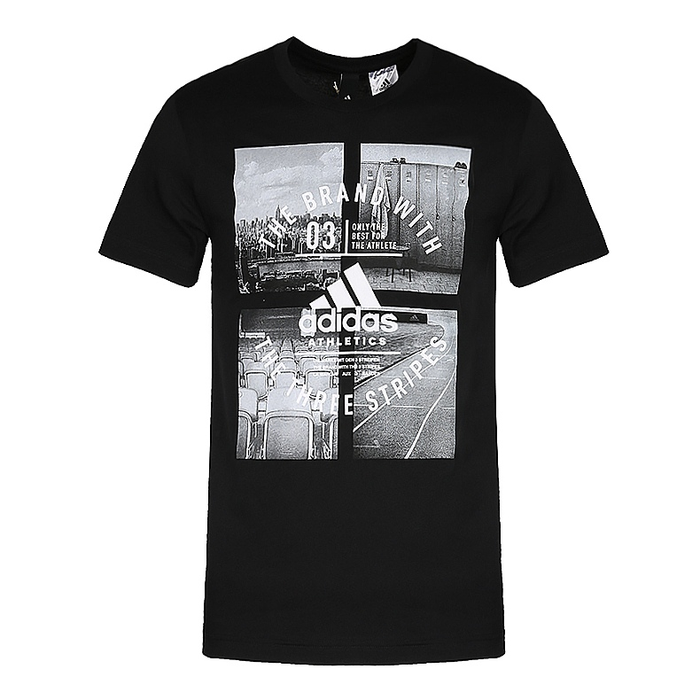 Adidas Adidas T Shirts Men's Black Crew Neck Moderate