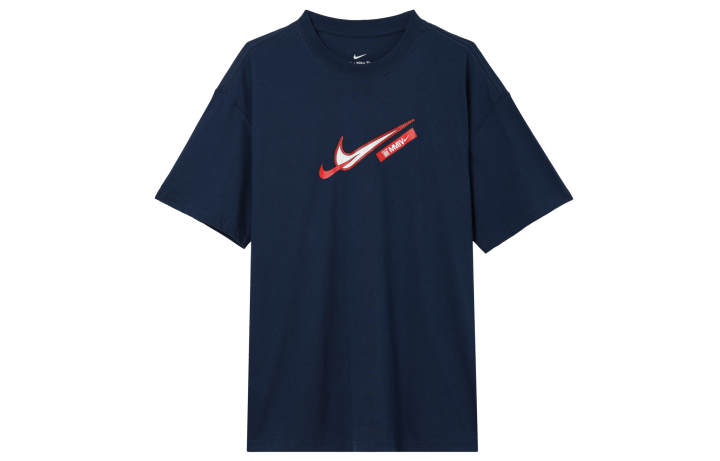 Nike Nike T Shirts Men's Navy Blue Crew Neck Moderate Straight Fit