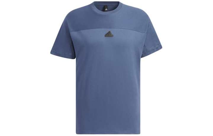 Adidas Adidas T Shirts Men's Sky Blue Crew Neck Moderate Straight Fit