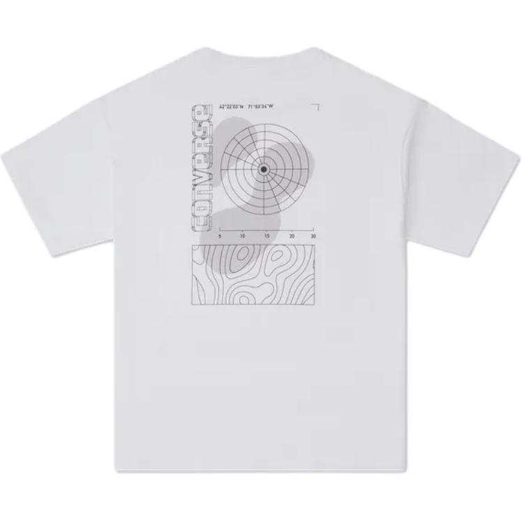 Converse T Shirts Men's White Crew Neck Moderate Straight Fit