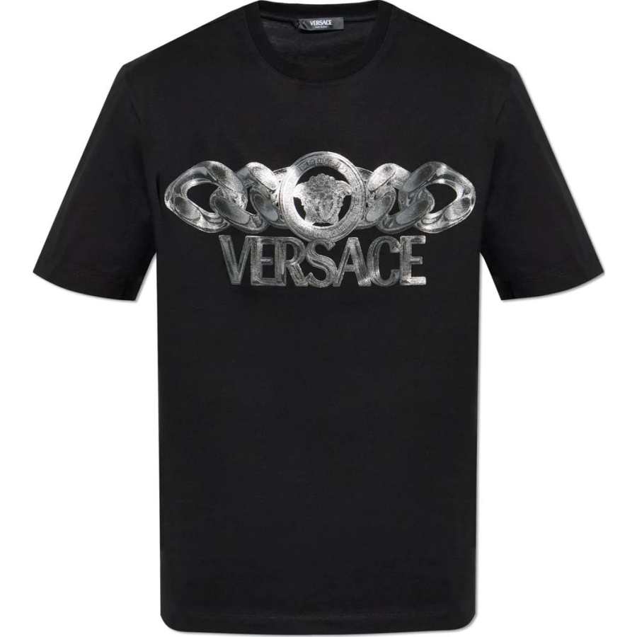 VERSACE VERSACE Logo Printed Crewneck T Shirt