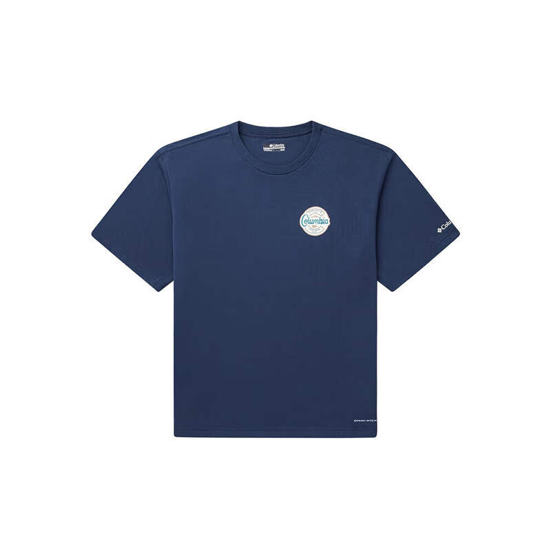 Columbia T Shirts Men's Blue/464 Crew Neck Moderate