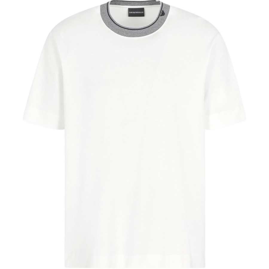 EMPORIO ARMANI Ribbed Trim Jersey T Shirt