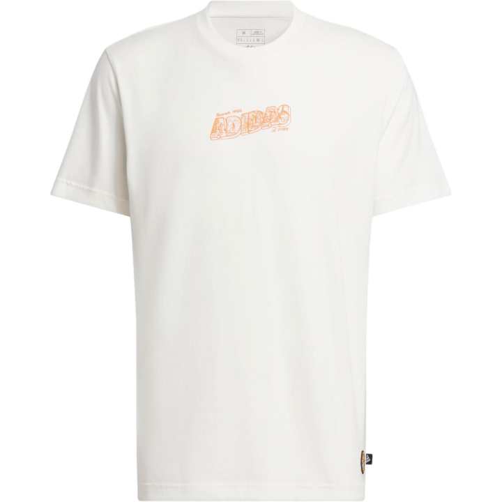 Adidas Adidas T Shirts Men's White Crew Neck Moderate Straight Fit