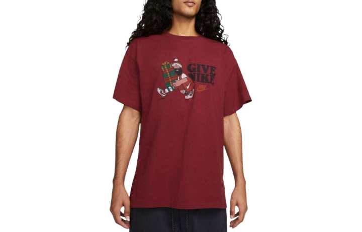 Nike Nike T Shirts Men's Red Crew Neck Moderate Straight Fit