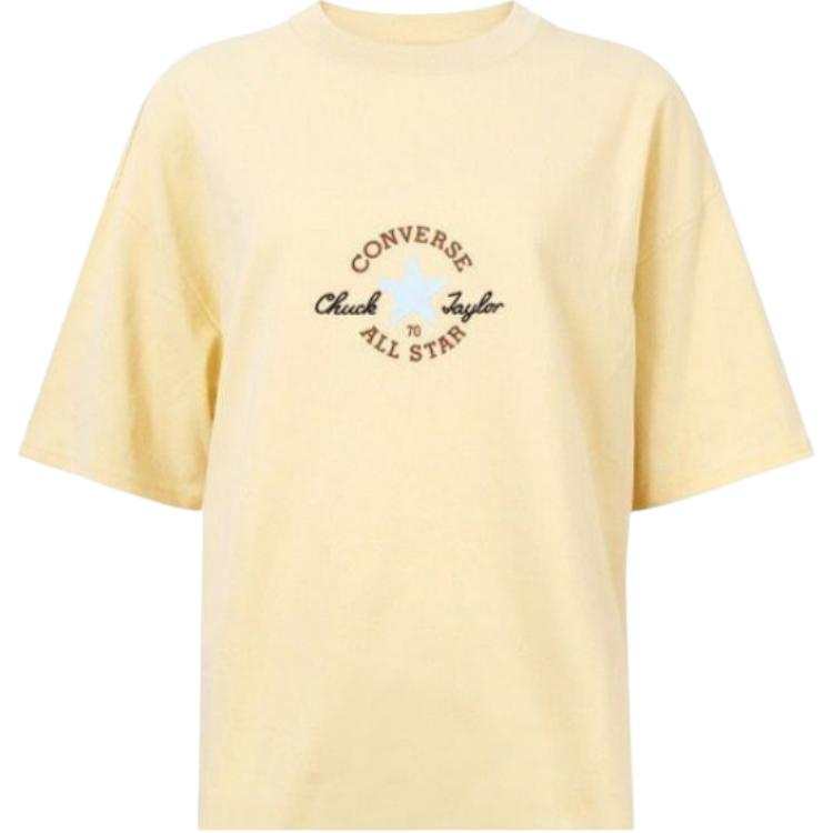 Converse Converse T Shirts Men's Yellow Crew Neck Moderate