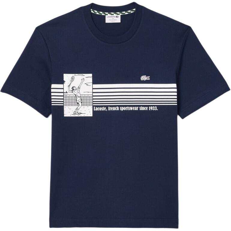 LACOSTE Blue Cotton T shirt